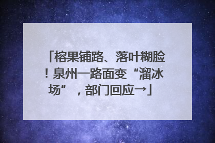 榕果铺路、落叶糊脸！泉州一路面变“溜冰场”，部门回应→