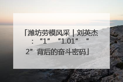 潍坊劳模风采｜刘英杰：“1”“1.01”“2”背后的奋斗密码