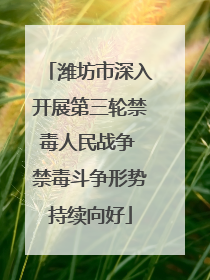 潍坊市深入开展第三轮禁毒人民战争 禁毒斗争形势持续向好