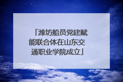 潍坊船员党建赋能联合体在山东交通职业学院成立