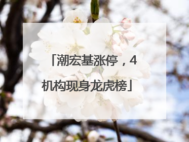 潮宏基涨停，4机构现身龙虎榜