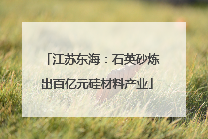 江苏东海：石英砂炼出百亿元硅材料产业