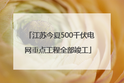 江苏今夏500千伏电网重点工程全部竣工