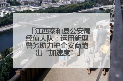 江西泰和县公安局经侦大队：运用新型警务助力护企安商跑出“加速度”