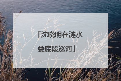 沈晓明在涟水娄底段巡河