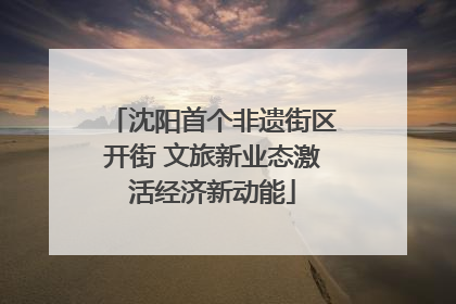 沈阳首个非遗街区开街 文旅新业态激活经济新动能
