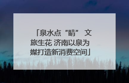 泉水点“睛” 文旅生花 济南以泉为媒打造新消费空间