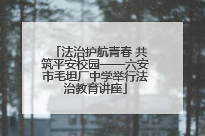 法治护航青春 共筑平安校园——六安市毛坦厂中学举行法治教育讲座
