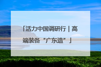 活力中国调研行｜高端装备“广东造”