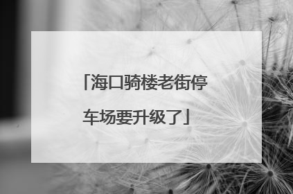 海口骑楼老街停车场要升级了