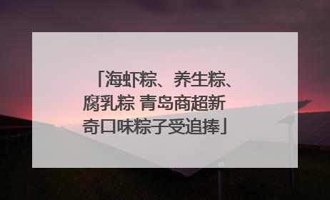 海虾粽、养生粽、腐乳粽 青岛商超新奇口味粽子受追捧