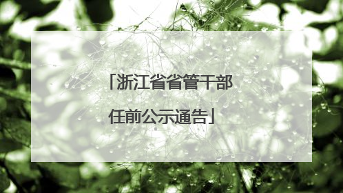 浙江省省管干部任前公示通告