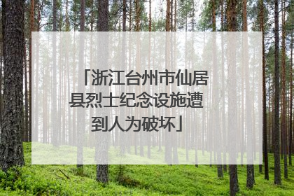 浙江台州市仙居县烈士纪念设施遭到人为破坏