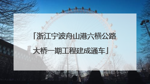 浙江宁波舟山港六横公路大桥一期工程建成通车
