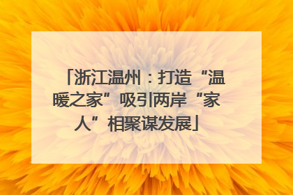 浙江温州：打造“温暖之家”吸引两岸“家人”相聚谋发展