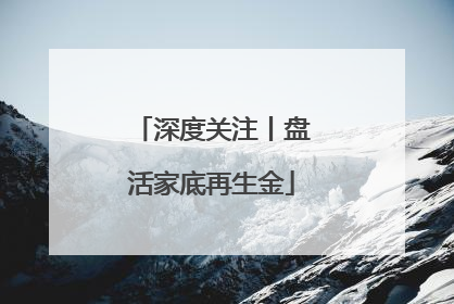 深度关注丨盘活家底再生金