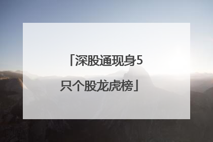 深股通现身5只个股龙虎榜