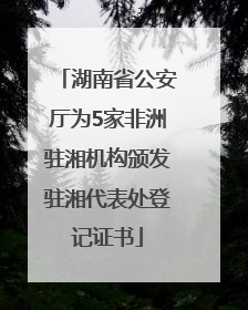 湖南省公安厅为5家非洲驻湘机构颁发驻湘代表处登记证书