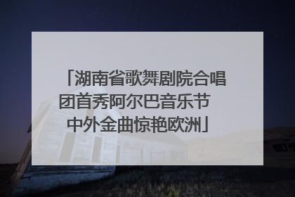 湖南省歌舞剧院合唱团首秀阿尔巴音乐节 中外金曲惊艳欧洲
