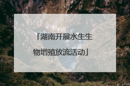 湖南开展水生生物增殖放流活动