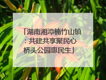 湖南湘潭楠竹山镇：共建共享聚民心 桥头公园惠民生