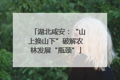 湖北咸安：“山上换山下”破解农林发展“瓶颈”