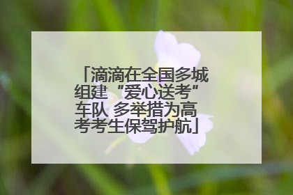 滴滴在全国多城组建“爱心送考”车队 多举措为高考考生保驾护航