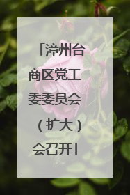 漳州台商区党工委委员会（扩大）会召开