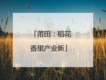 莆田：稻花香里产业新