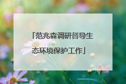 范兆森调研督导生态环境保护工作