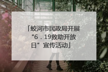 蛟河市民政局开展“6．19救助开放日”宣传活动
