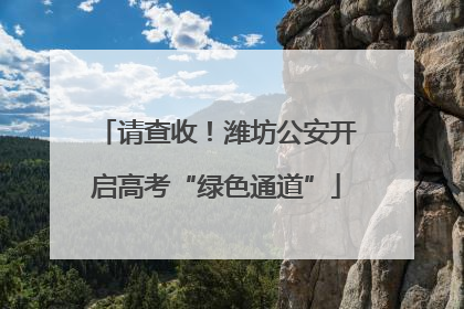 请查收！潍坊公安开启高考“绿色通道”