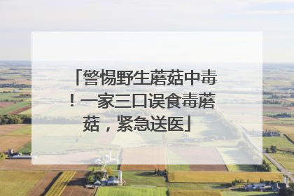 警惕野生蘑菇中毒！一家三口误食毒蘑菇，紧急送医
