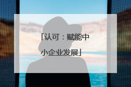 认可：赋能中小企业发展