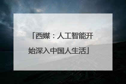 西媒：人工智能开始深入中国人生活