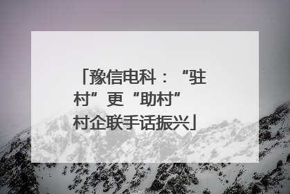 豫信电科：“驻村”更“助村” 村企联手话振兴