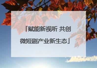 赋能新视听 共创微短剧产业新生态