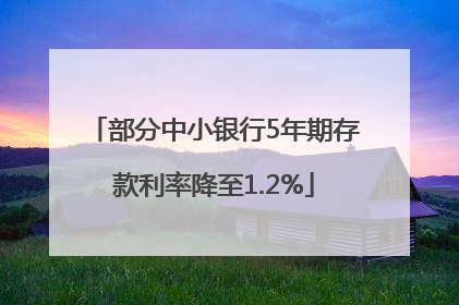 部分中小银行5年期存款利率降至1.2%