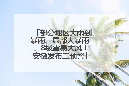 部分地区大雨到暴雨、局部大暴雨、8级雷暴大风！安徽发布三预警