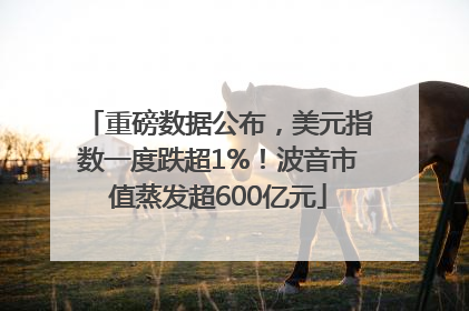 重磅数据公布，美元指数一度跌超1%！波音市值蒸发超600亿元