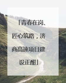 青春在岗、匠心筑路，济商高速项目建设正酣