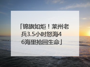 锦旗如炬！莱州老兵3.5小时怒海46海里抢回生命