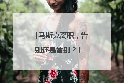 马斯克离职，告别还是暂别？