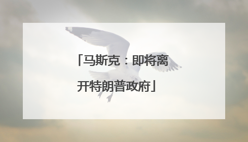 马斯克：即将离开特朗普政府