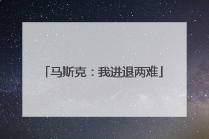 马斯克：我进退两难