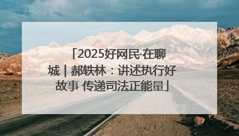 2025好网民·在聊城｜郝轶林：讲述执行好故事 传递司法正能量