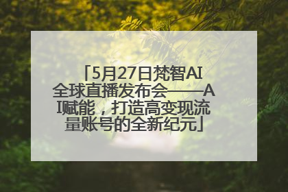 5月27日梵智AI全球直播发布会——AI赋能，打造高变现流量账号的全新纪元