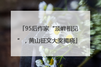 95后作家“顶峰相见”，黄山征文大奖揭晓
